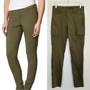 Prana Meme Cargo‎ Pants Green Olive Tapered Outdoors Hiking Climbing Women's 4